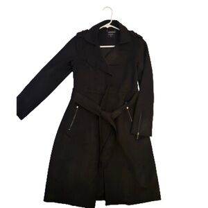 Tahari Classic Black Trench Coat
